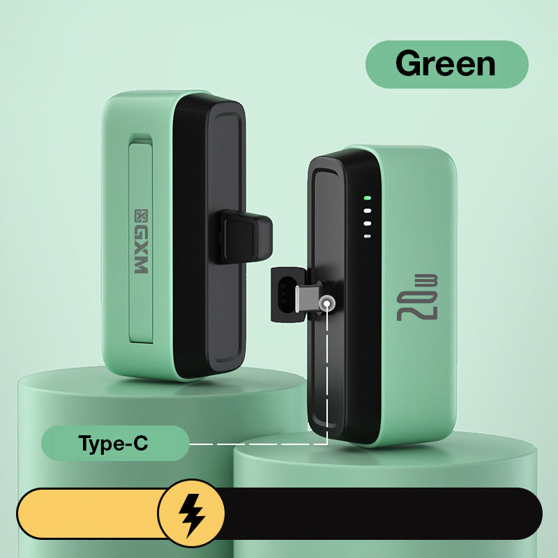 GXM 20W Mini Capsule Power Bank 5000mAh Fast Charging Type-C and iPhone Lightning Built-in Output