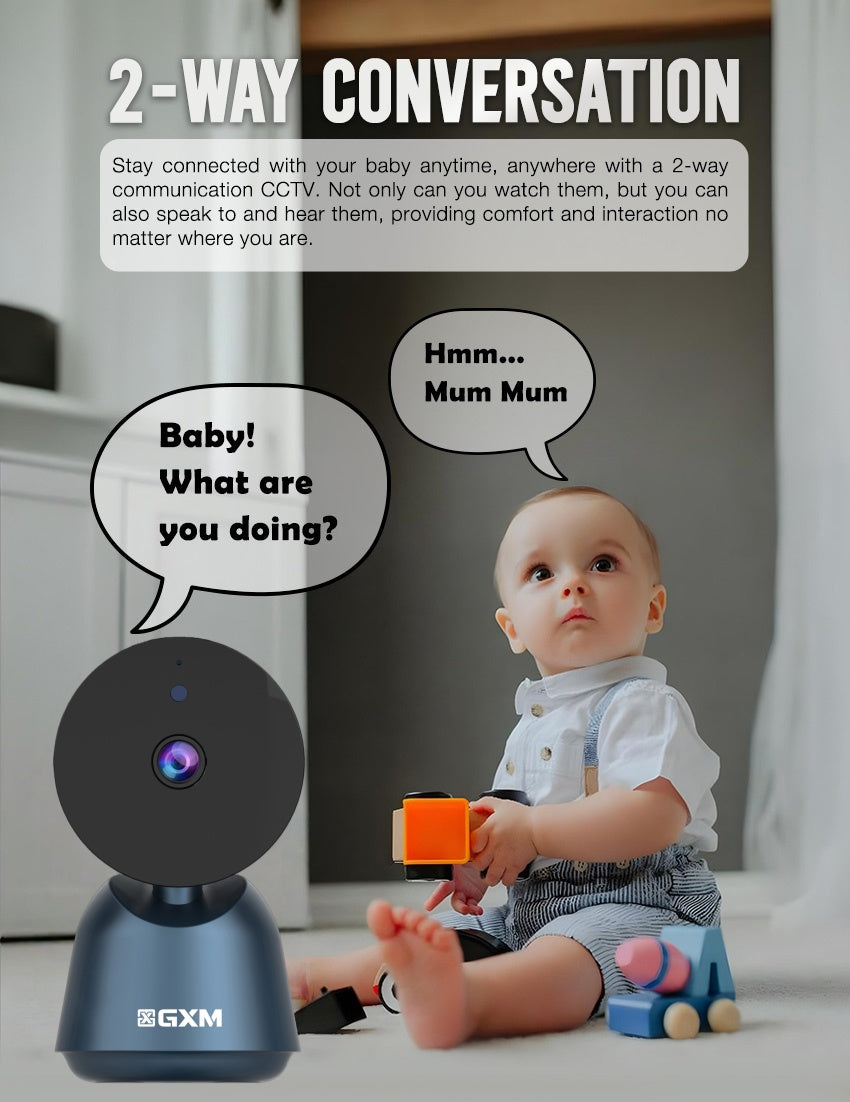 GXM P6 5MP 3K Smart Camera CCTV Baby Monitor Night Vision 360 Rotation DualBand IP Security Camea Dual-Band WiFi 2.4G/5G | 360° Auto Tracking | Night Vision | AI Detection | 2-Way Audio | Supports PC Web Viewing | Up to 256GB SD | SG 1-Year Warranty