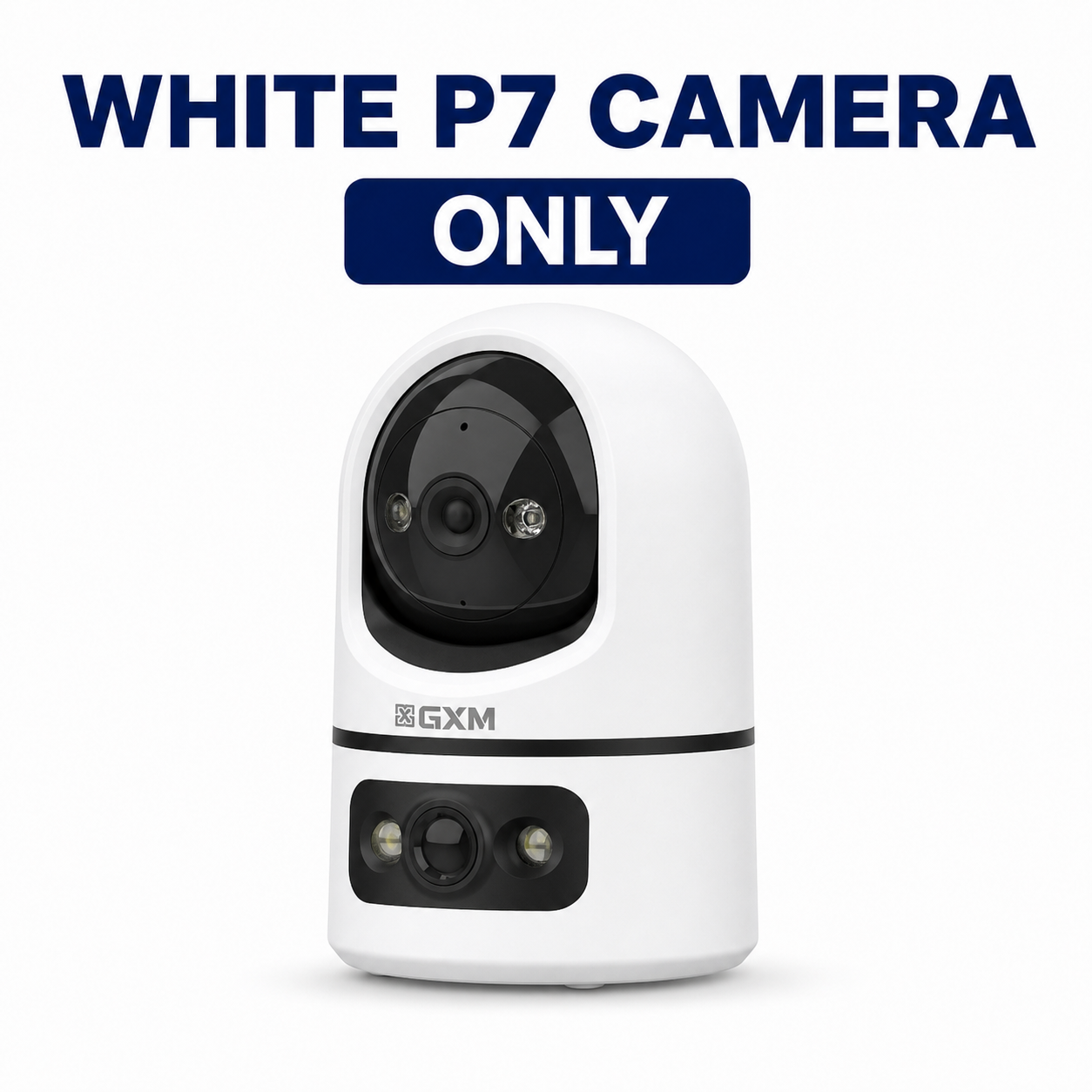 GXM P7 Dual Lens 2K Smart CCTV | 360° PTZ Auto Tracking | Fixed Wide View | Sound & Light Alarm | Dual-Band WiFi | Cloud