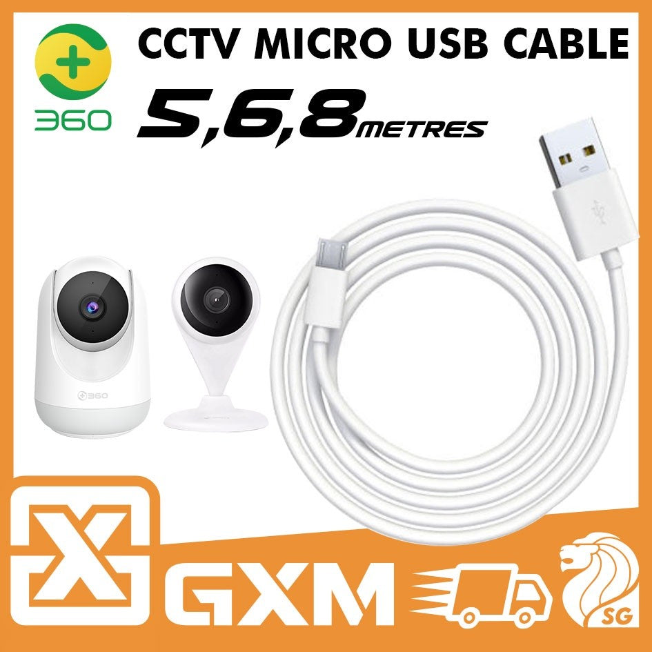 GXM 3M 5M 6M 8M USB to Micro USB / Type-C Charging Cable – Extra Long, Durable, Fast Charging – White / Black