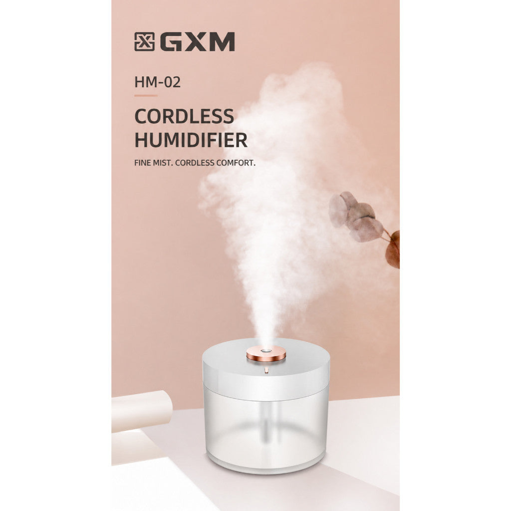 GXM HM-02 Cordless Humidifier 780ml | Rechargeable Cool Mist Humidifier with Ambient Light