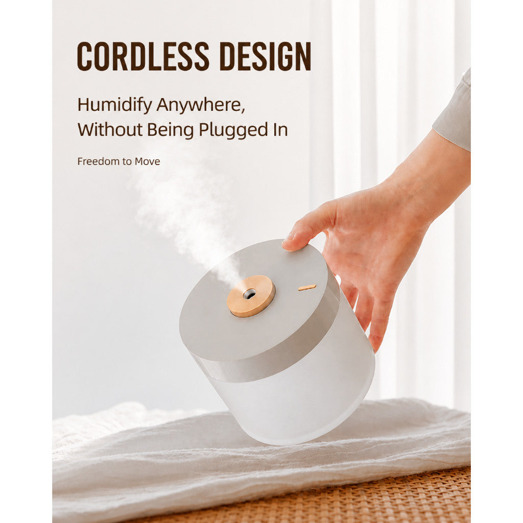 GXM HM-02 Cordless Humidifier 780ml | Rechargeable Cool Mist Humidifier with Ambient Light