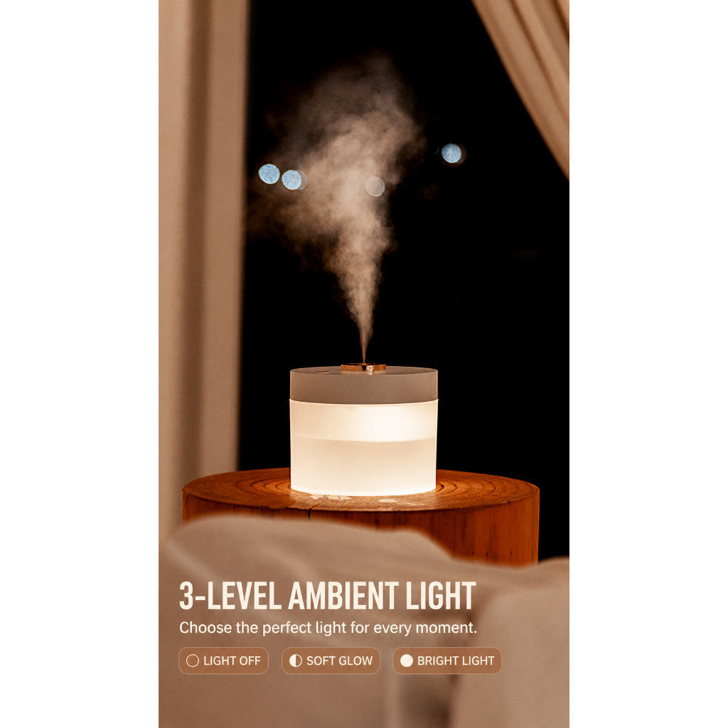 GXM HM-02 Cordless Humidifier 780ml | Rechargeable Cool Mist Humidifier with Ambient Light