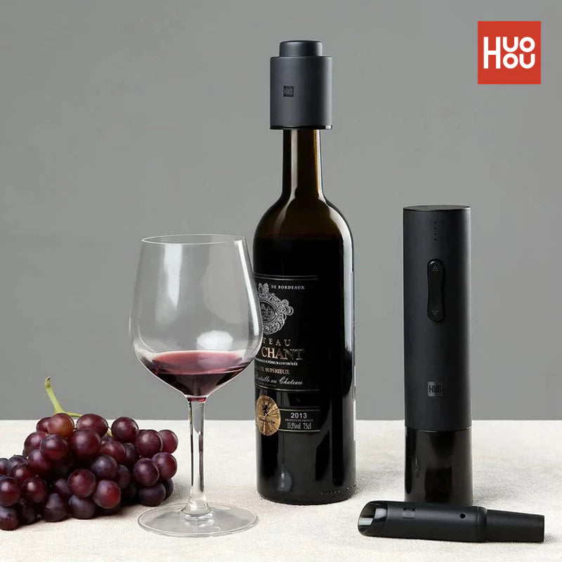 Huohou Wine Electric Rechargeable Bottle Opener Quick Decanter For Red Wine Stopper Cork Wine Opener