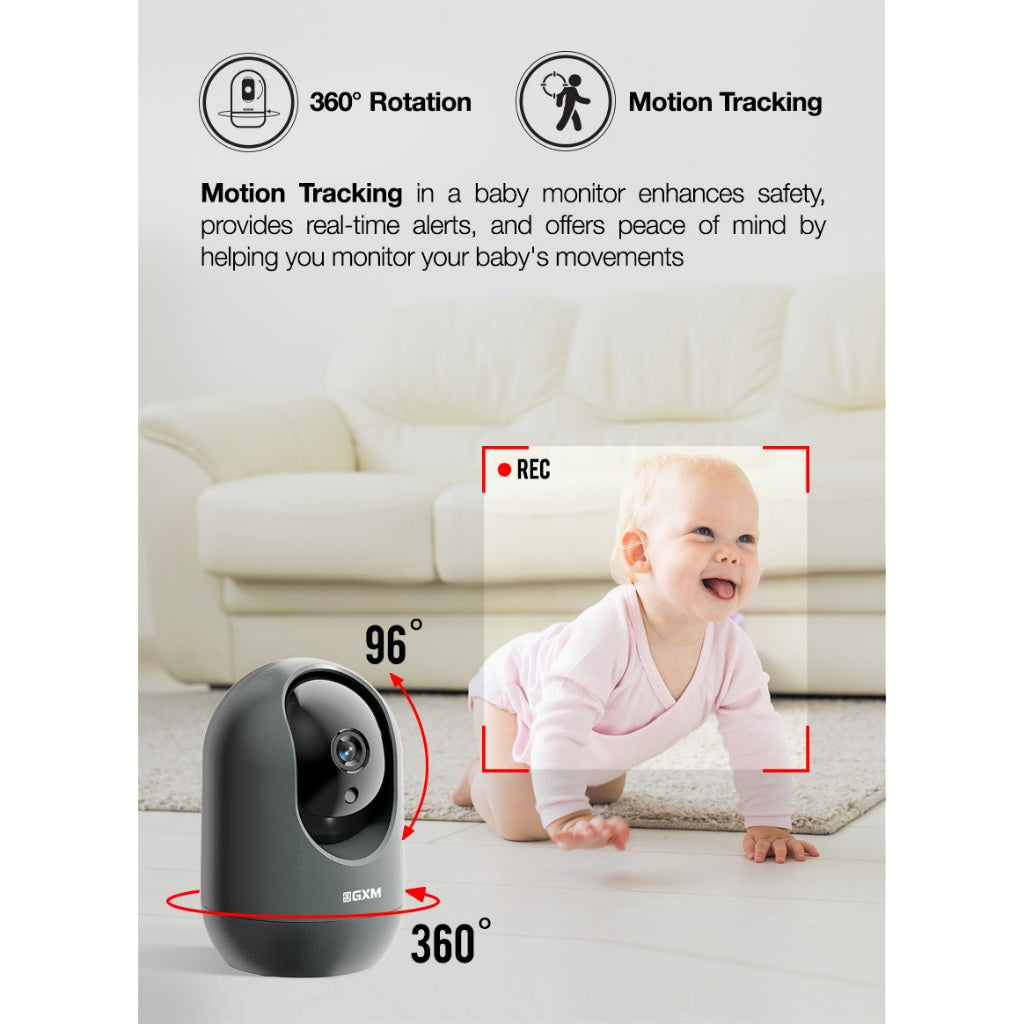 GXM P5 3K Smart Camera CCTV 5 MP Ultra Clear 5G 2.4G 24/7 Recording Rotation Apps Control Motion Detection Tracking