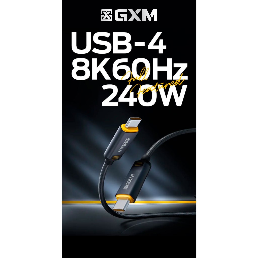 GXM 240W USB-4 8K60Hz 240W Data Charging Cable 40Gbps Data Transfer Laptop Charging Phone Charging Tablet Charging