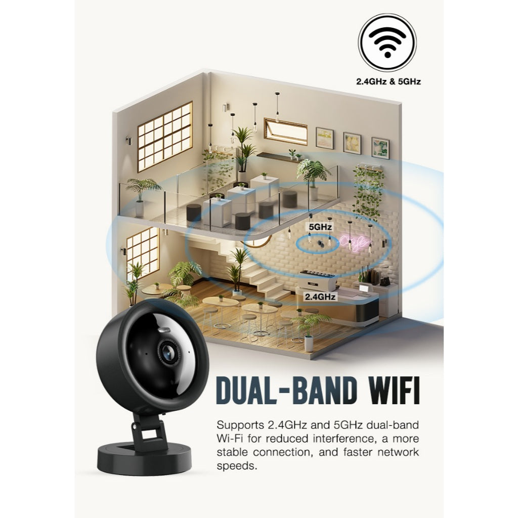 GXM Q5 3K Smart Camera CCTV 5MP Dual Band 5G 2.4G Magnetic 3M Tape Base Built-in Light Security Home IP Camera