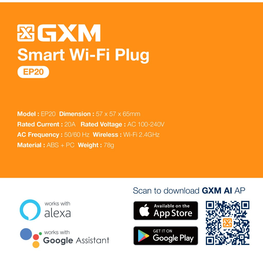 GXM 20A Smart Plug Energy Monitoring Remote Voice control Schedule Power Monitor Google Alexa