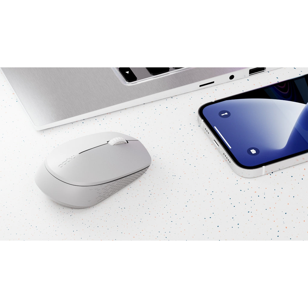 RAPOO M100 Silent Wireless Mouse | Silent Click | Ergonomic & Ambidextrous | Tri-Mode BT 2400 DPI