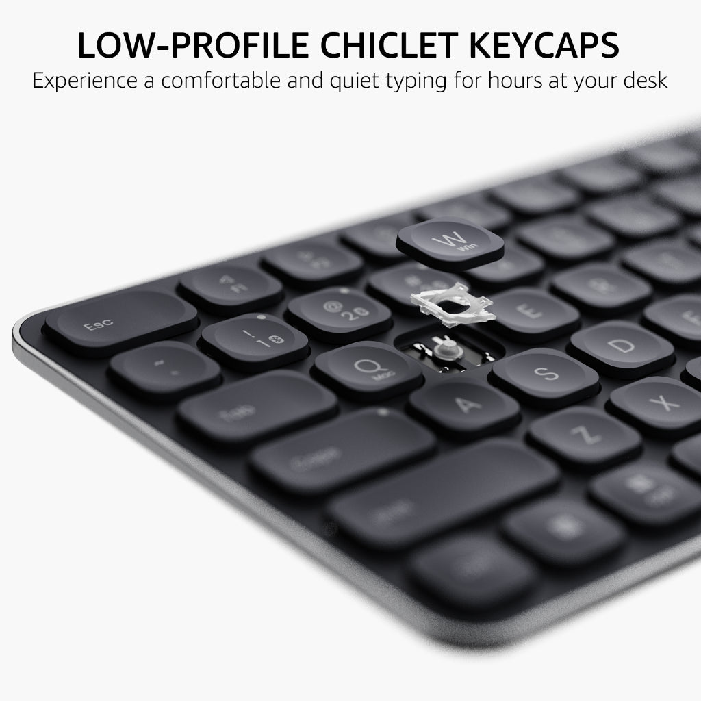 RAPOO 9010M Wireless Keyboard Mouse Combo | Ultra-Slim 78 Keys | Bluetooth + 2.4G | Silent | 24M SG Warranty