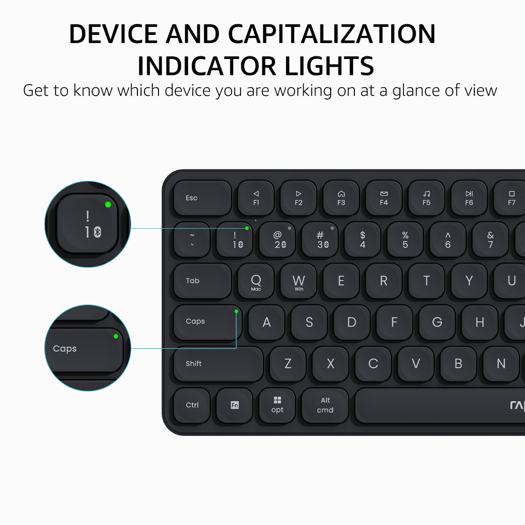 RAPOO 9010M Wireless Keyboard Mouse Combo | Ultra-Slim 78 Keys | Bluetooth + 2.4G | Silent | 24M SG Warranty