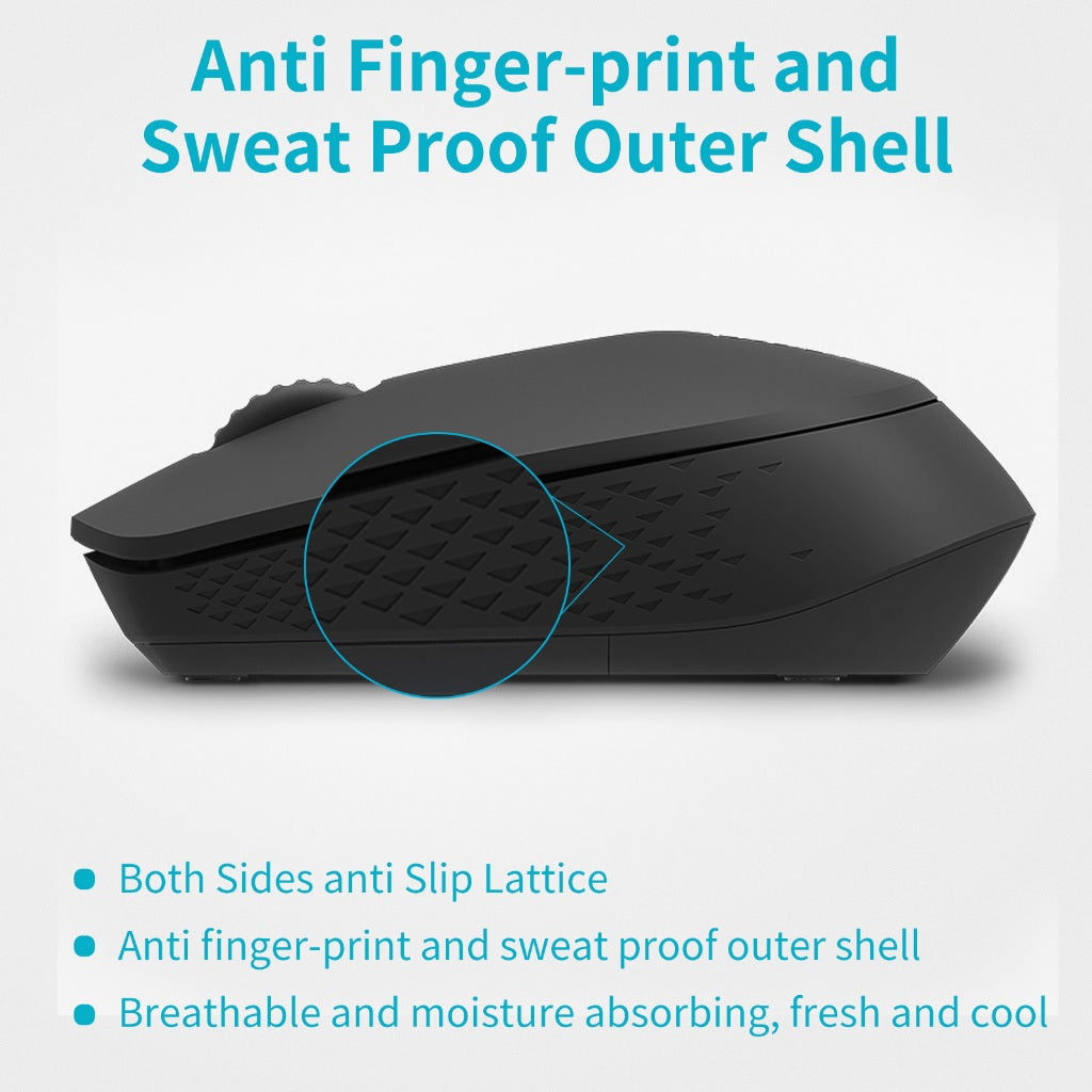 RAPOO M100 Silent Wireless Mouse | Silent Click | Ergonomic & Ambidextrous | Tri-Mode BT 2400 DPI
