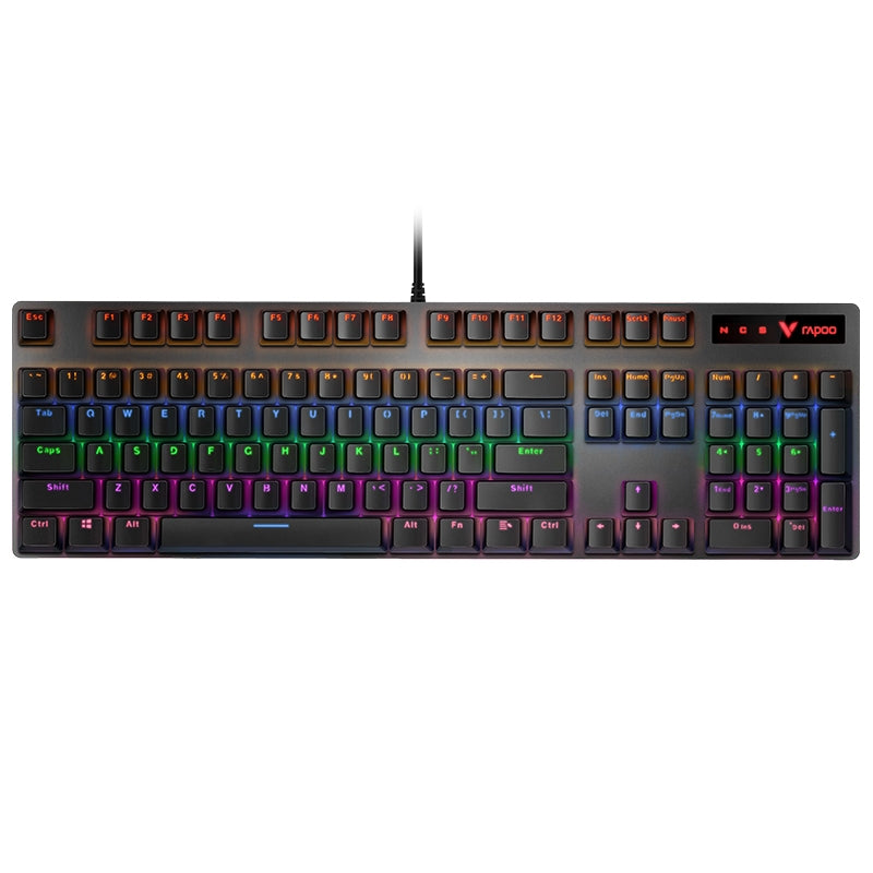 RAPOO V500 PRO Wired Mechanical Gaming Keyboard | RGB Backlit | 104 Keys | Anti-Ghosting | Aluminum Top 2 Years Warranty