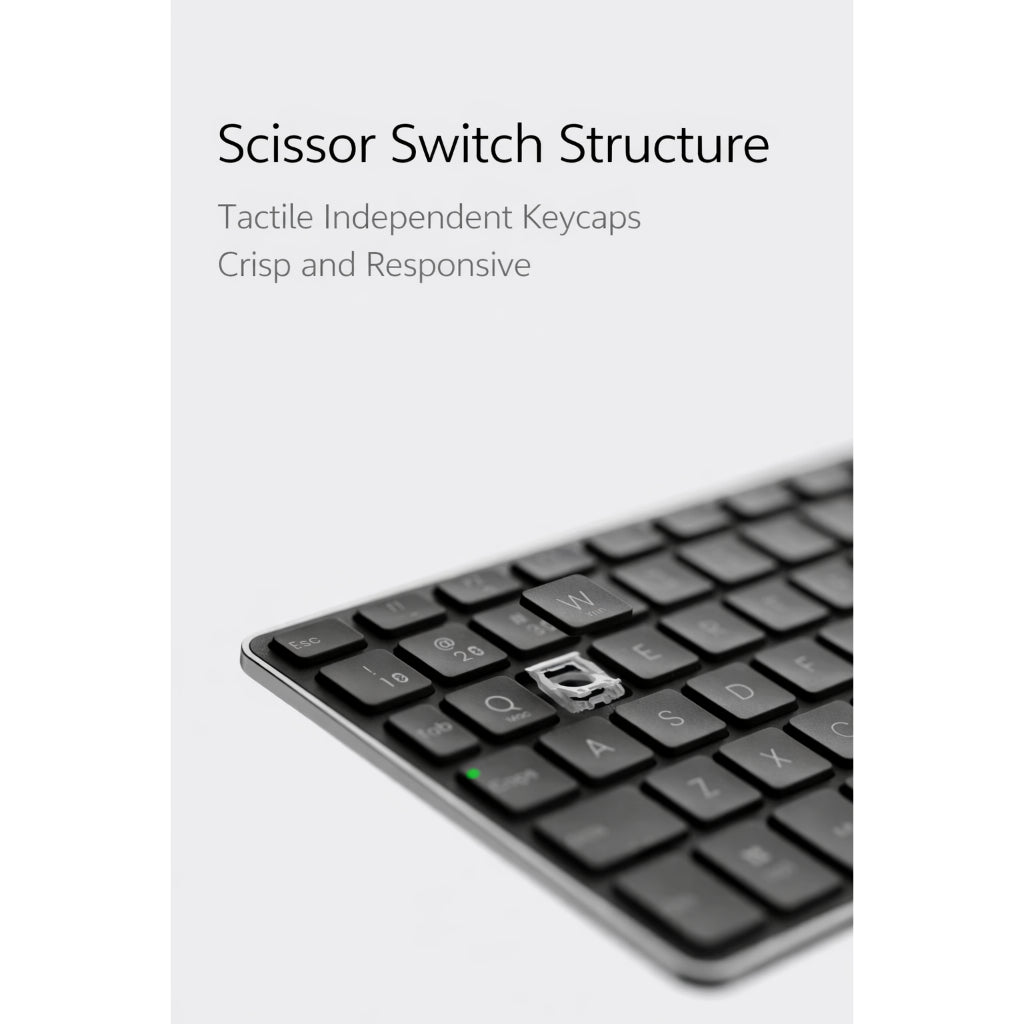 Rapoo E900T Wireless Keyboard with Touchpad | Bluetooth 5.0 / 4.0 & 2.4GHz | Multi-Device | Windows & macOS