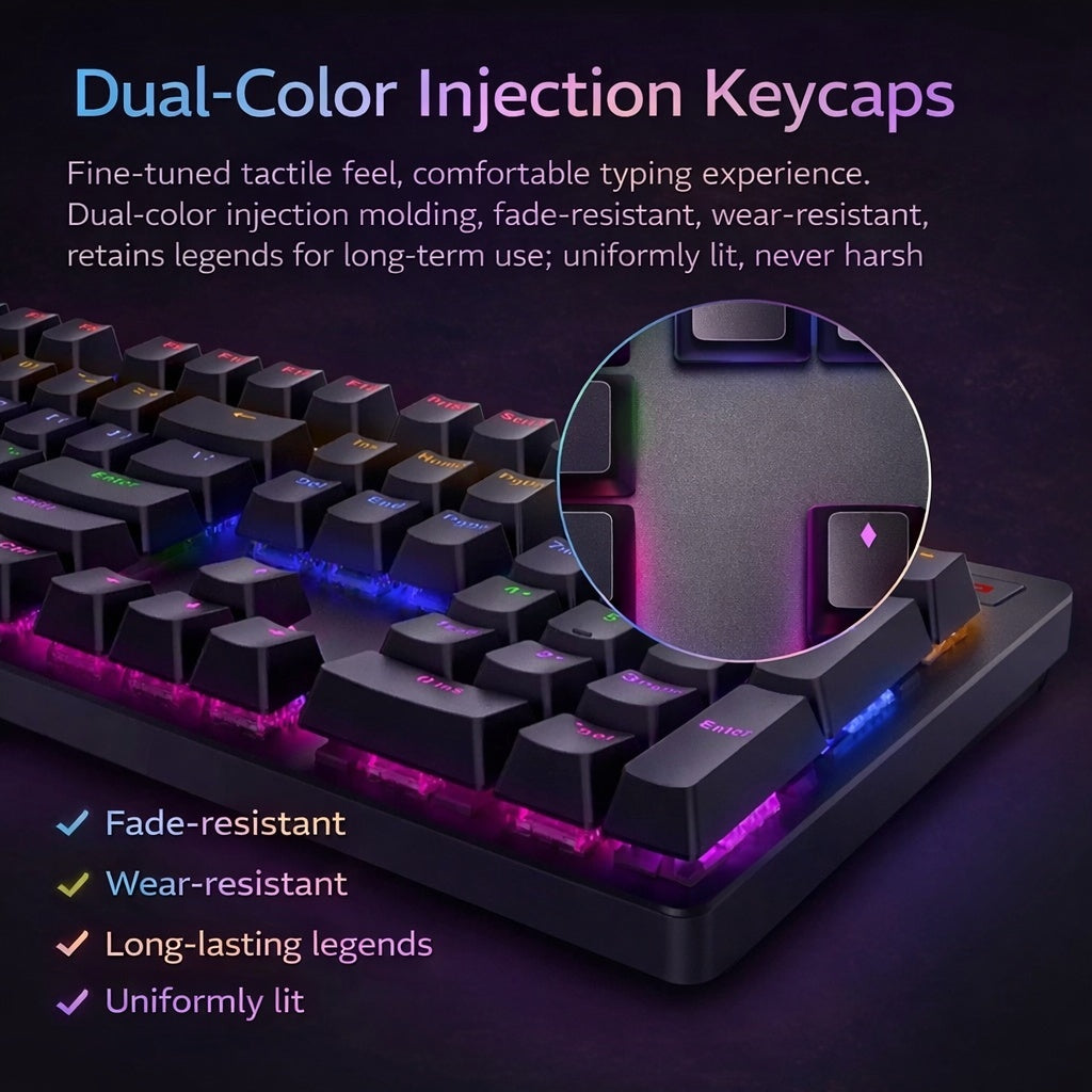 RAPOO V500 PRO Wired Mechanical Gaming Keyboard | RGB Backlit | 104 Keys | Anti-Ghosting | Aluminum Top 2 Years Warranty