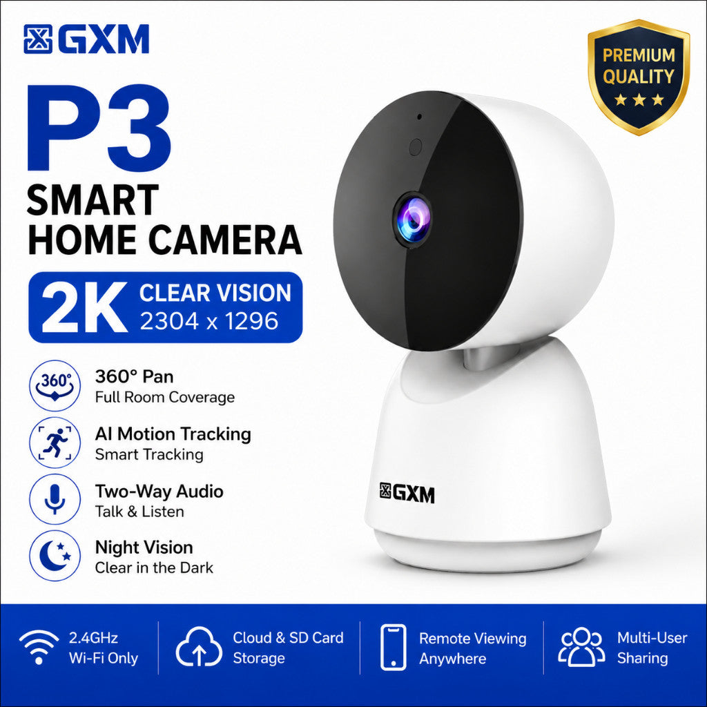 GXM P3 360° 2K Smart AI Camera CCTV
