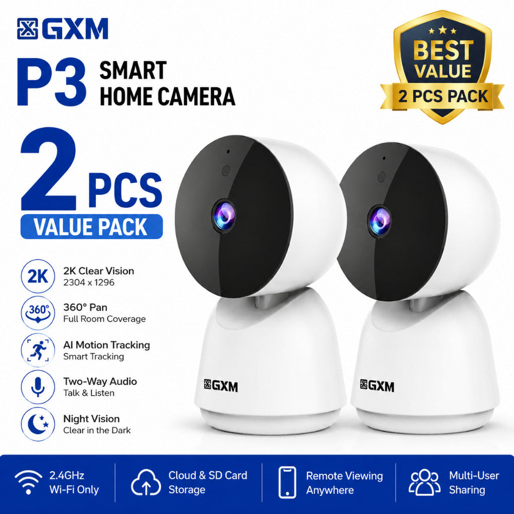 GXM P3 360° 2K Smart AI Camera CCTV