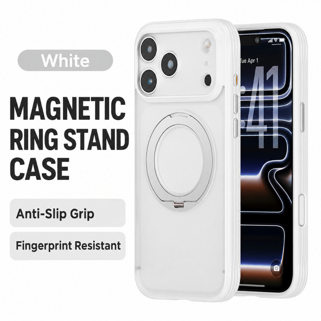 GXM Magnetic Ring 360° Rotating Stand Case for iPhone 17/18 Series CC Anti-Slip Grip Phone Cover Case