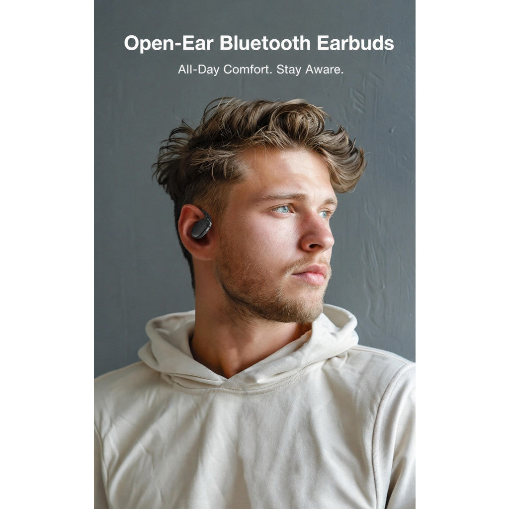 GXM V49 OWS Open-Ear Bluetooth 5.3 Earbuds, 8H Battery Life AI Noise Reduction IP54 Sports Wireless Earphone Earbuds