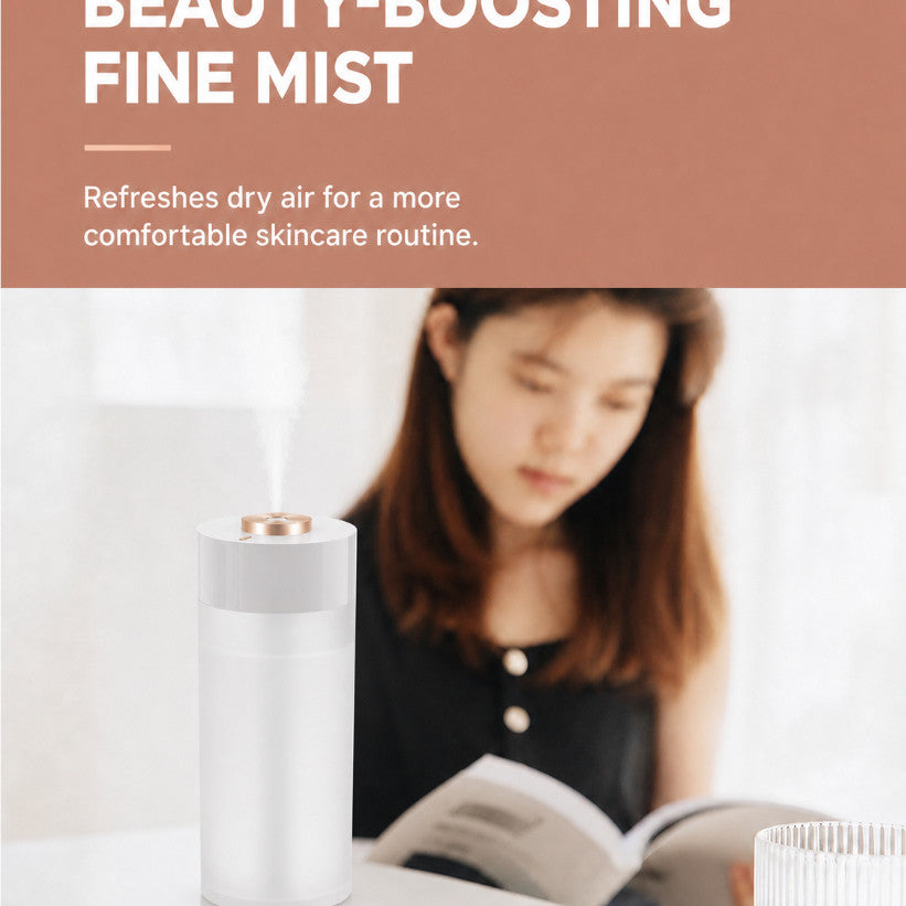GXM HM-01 Cordless Humidifier 350ml Rechargeable Portable Mini Humidifier 2-Level Ambient Light Home Office Car