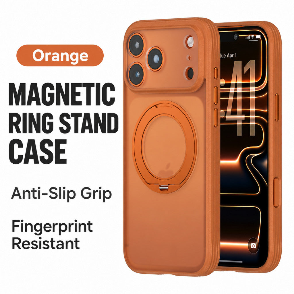 GXM Magnetic Ring 360° Rotating Stand Case for iPhone 17/18 Series CC Anti-Slip Grip Phone Cover Case
