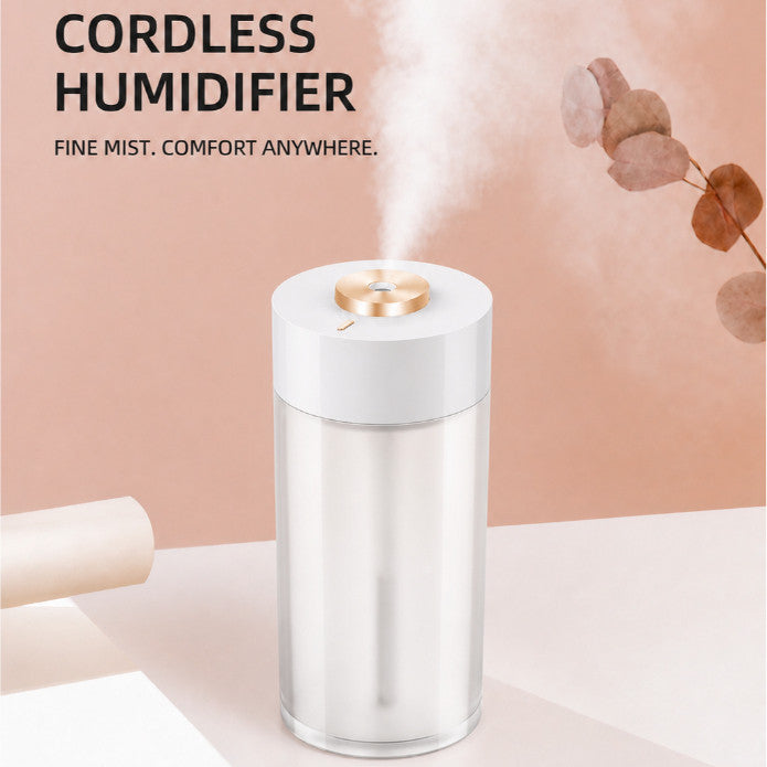 GXM HM-01 Cordless Humidifier 350ml Rechargeable Portable Mini Humidifier 2-Level Ambient Light Home Office Car