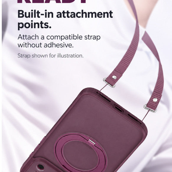 GXM Magnetic Ring 360° Rotating Stand Case for iPhone 17/18 Series CC Anti-Slip Grip Phone Cover Case