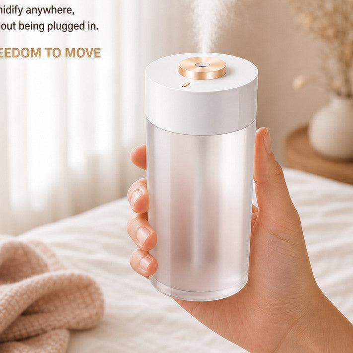 GXM HM-01 Cordless Humidifier 350ml Rechargeable Portable Mini Humidifier 2-Level Ambient Light Home Office Car