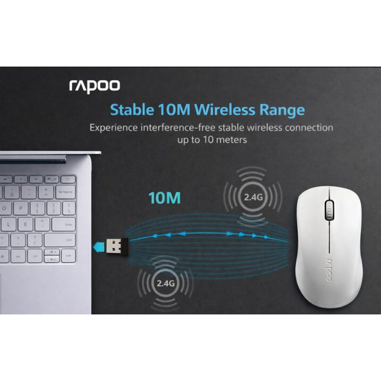 RAPOO B20 Silent Wireless Mouse | 2.4G | 1200 DPI | Quiet Click | 12-Month Battery