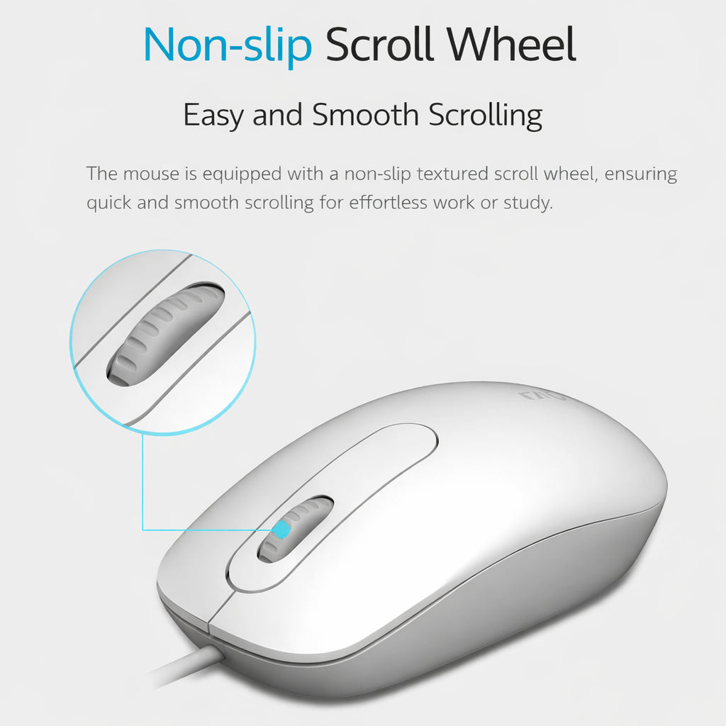 RAPOO N200 Wired Optical Mouse | 1000 DPI High Precision | Ergonomic Ambidextrous Design | USB Plug & Play