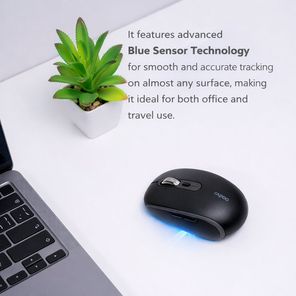 RAPOO M590 Silent Multi-Mode Wireless Mouse | 2.4G + Bluetooth 4.0/5.0 | 4800 DPI | 24 Months Warranty