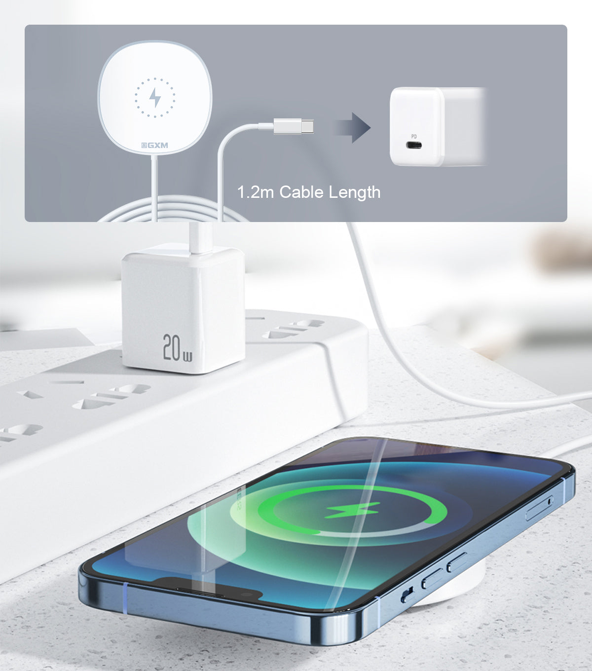 GXM 15W 3 in 1 Wireless Charger Compatible with iPhones Airpods All Series Apple Watch all Series Stronger Magnetic