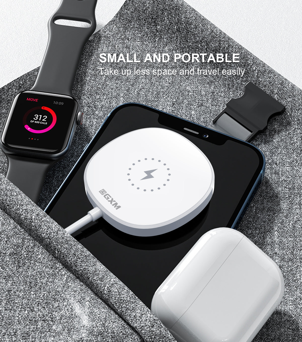 GXM 15W 3 in 1 Wireless Charger Compatible with iPhones Airpods All Se