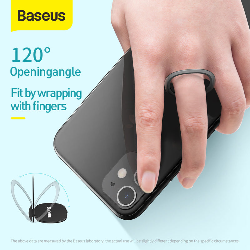 Baseus Invisible Ultra Thin Mobile Phone Ring Grip 3M Adhesive 360 Degree Rotation Magnetic Attraction Universal Phone Ring Holder Stand Ring
