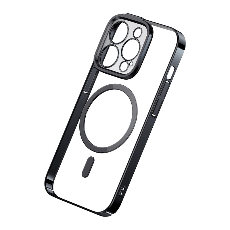Baseus iP 14 Glitter Series Magnetic Case + FREE Tempered Glass Screen Protector Magsafe Strong Magnet Fingerprint Proof Lens Protection Electroplated Frame For iPhone 14 Pro Max Plus
