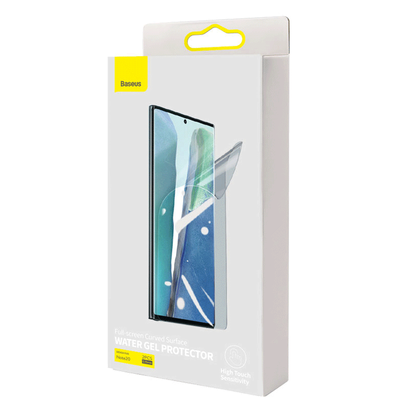 Baseus Samsung Note 20 2Pcs 0.15mm Full-screen Curved Screen Protector Tempered Glass Hydrogel Film Full Cover Soft Film Water Gel Protector- Note 20