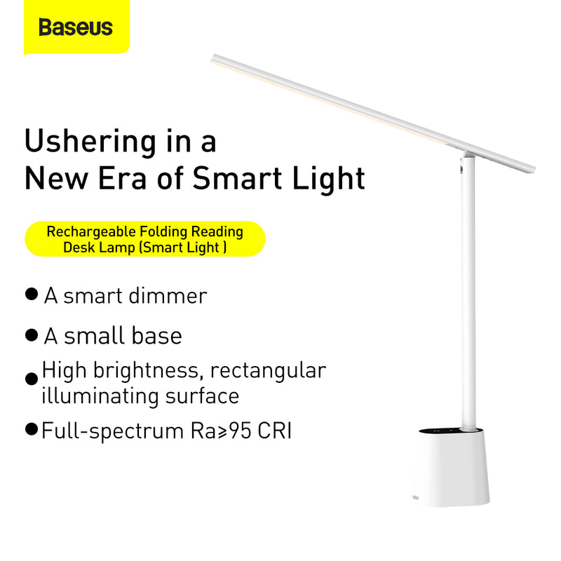 Baseus Smart Eye Rechargeable Folding Reading Desk Lamp Eye Protection Three color Mode Adjustable Brightness Study LED Lamp