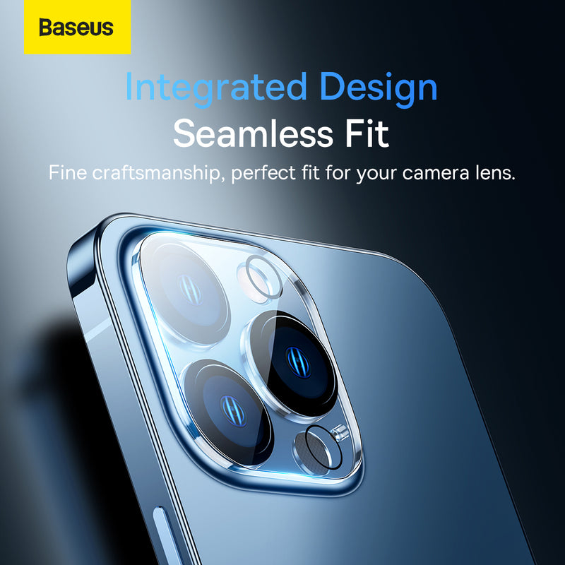 Baseus iP 14 0.3mm Full-Coverage Lens Film 2Pcs Clear Thin 8K Clarity High Transparency Impact Proof Protection Camera