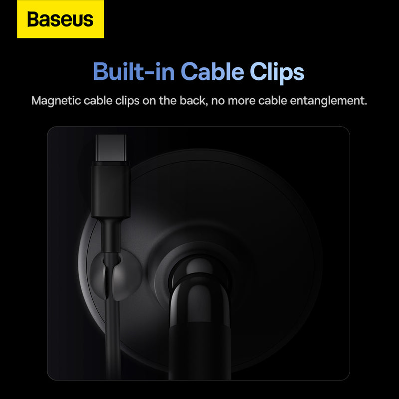 Baseus C01 Magnetic Phone Holder (Stick-on Version) Car Mount Holder for Dashboard Built-in Magnetic Cable Clips for Mobile Phones -Black