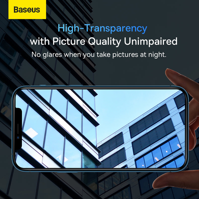 Baseus iP 14 0.3mm Full-Coverage Lens Film 2Pcs Clear Thin 8K Clarity High Transparency Impact Proof Protection Camera