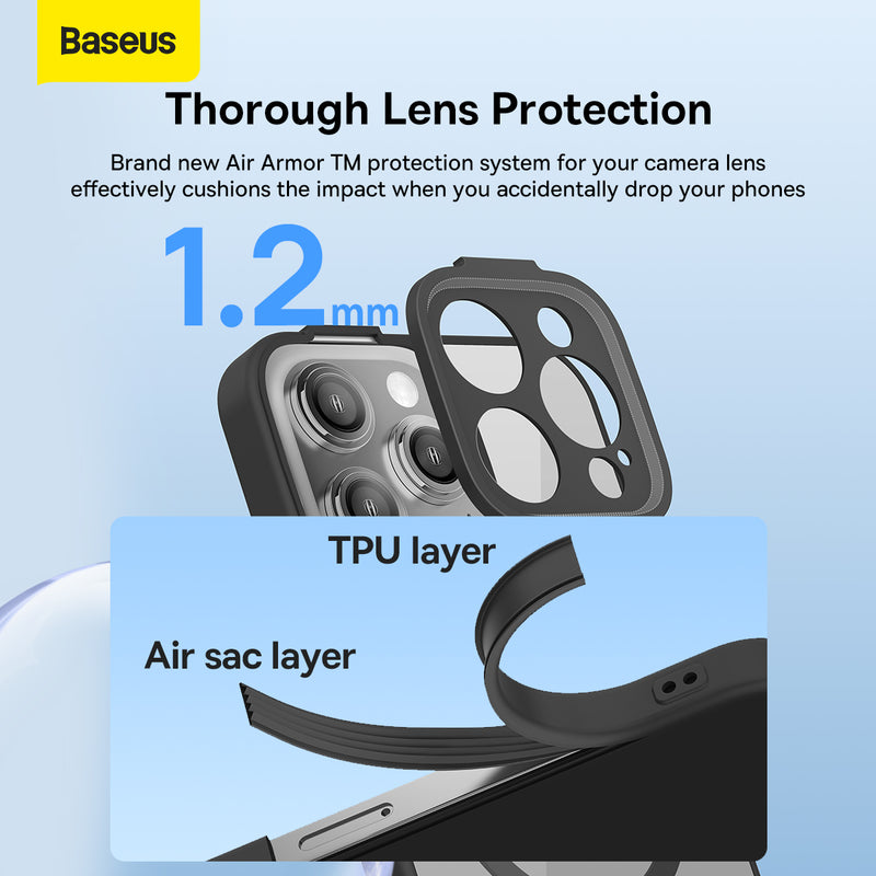 Baseus iP 14 Frame Series Magnetic Case + FREE Tempered Glass Screen Protector Magsafe Impact Shatter Resistant Lens Protection Fingerprint-Proof Anti-Yellowing Magsafe for iPhone 14 Pro Max Plus