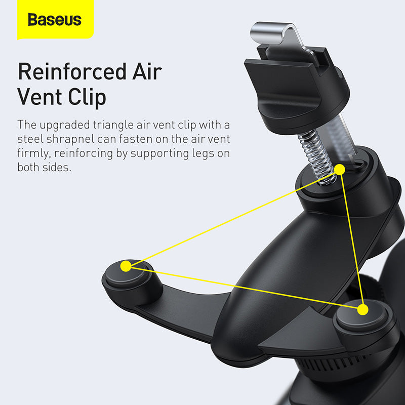 Baseus Smart Solar Operation Car Mount Electric Holder for Mobile Phone Auto Clamping