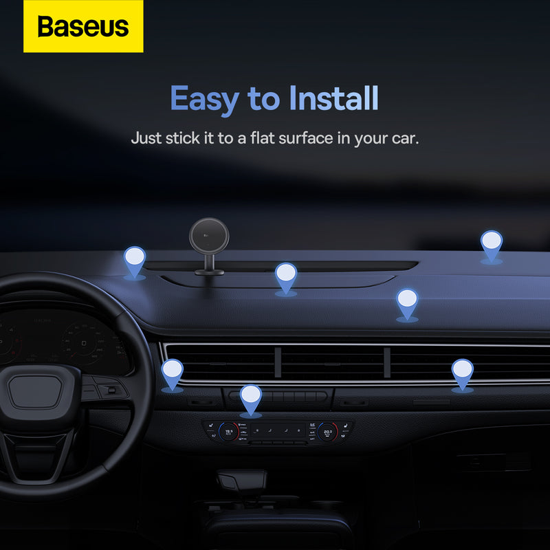 Baseus C01 Magnetic Phone Holder (Stick-on Version) Car Mount Holder for Dashboard Built-in Magnetic Cable Clips for Mobile Phones -Black