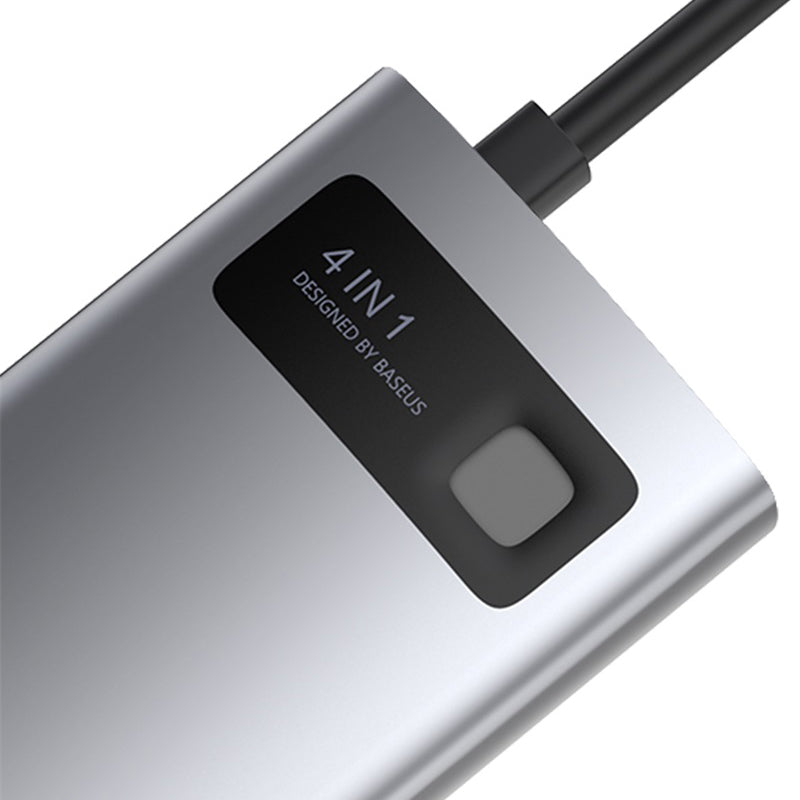 Baseus Metal Gleam 4 in 1 USB C HUB Type C to HDMI VGA RJ45 USB 3.0 Adapter Type C HUB Dock Compatible with MacBook Pro Air Notebook Microsoft Surface USB C Splitter