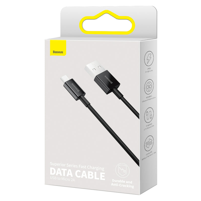 Baseus Superior USB To Micro USB 2A Fast Quick Charging Data 1/2M Mobile Tablet SR Anti Break Durable Charging Cable
