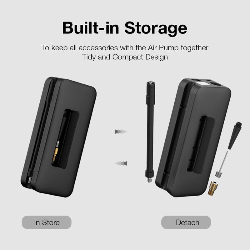 GXM AP-01 Cordless Smart Tire Inflator Auto Stop Tire Pressure Monitoring Fast Inflation LED Lighting SOS Mode Power Bank 4000mAh Capacity Air Pump