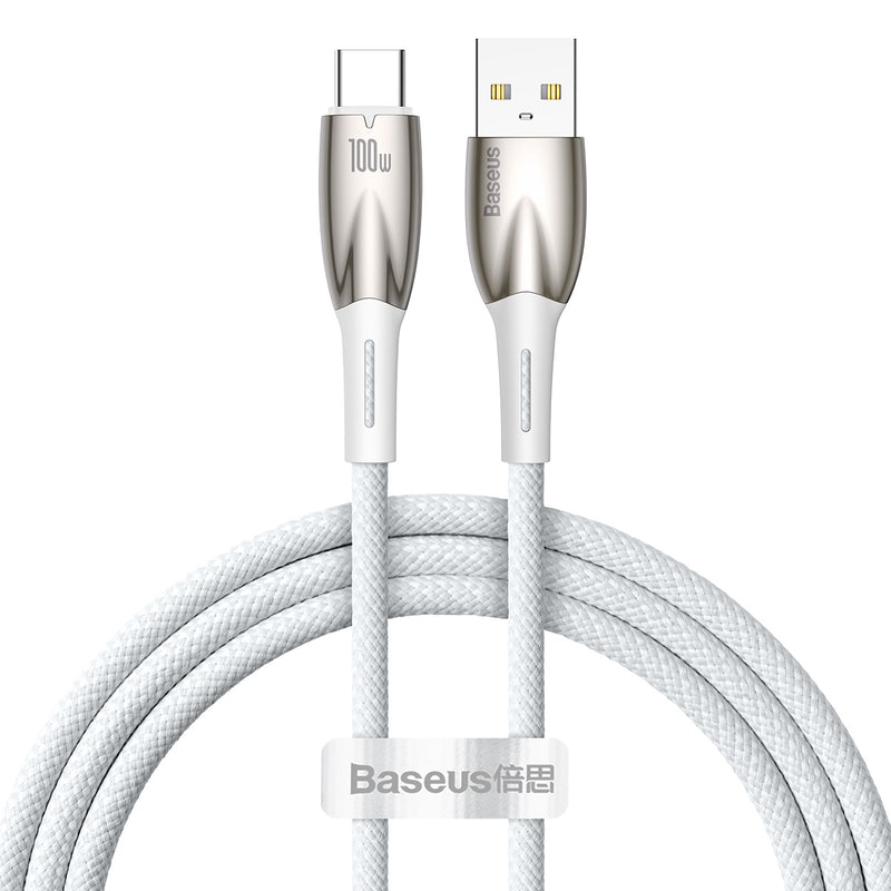 Baseus Glimmer Series Fast Charging Data Cable USB Type-C Lightning 1m 2m Light Indicator Nylon For Mobile Phones Laptop iPhones