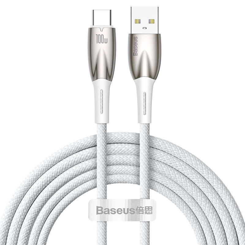 Baseus Glimmer Series Fast Charging Data Cable USB Type-C Lightning 1m 2m Light Indicator Nylon For Mobile Phones Laptop iPhones