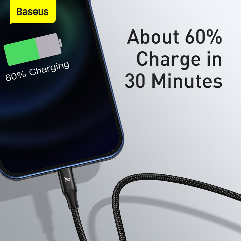 Baseus Type C Rapid 3 In 1 PD 20W PD Fast Charge IOS Android USB C Lightning Micro USB Simultaneously Durable Multi Charging Cable