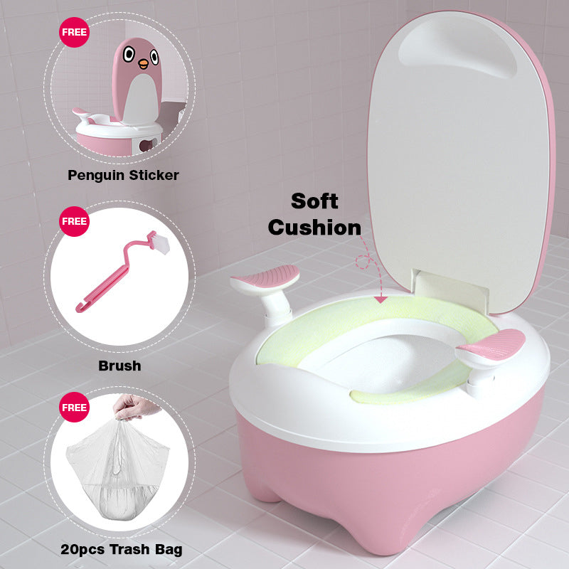 Kids Toilet Training Potty Seat PP Material High Quality Non-slip Sturdy Armrest Backrest Design